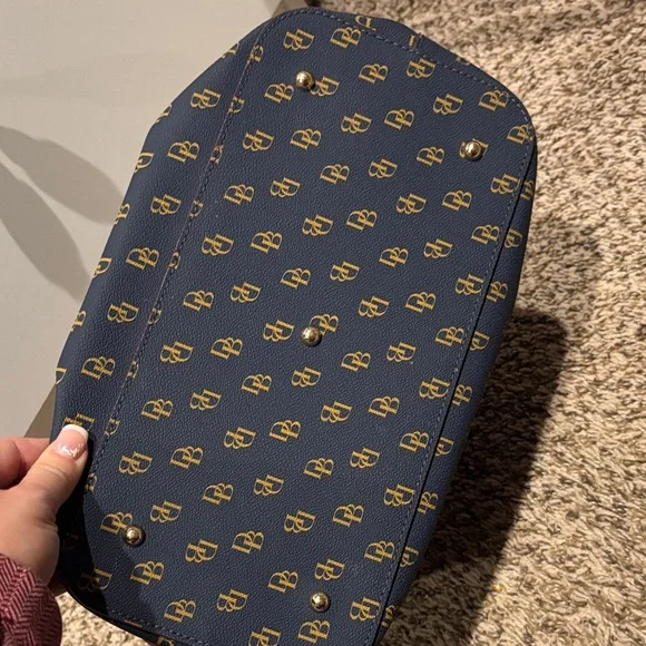 Dooney & Bourke Navy and Gold Signature Tote - Picture 3 of 9